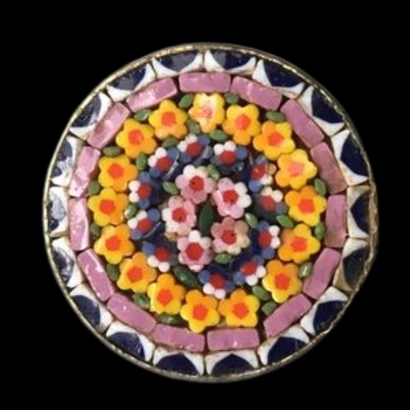 Vintage Jewelry - Mosaic brooch made in Italy